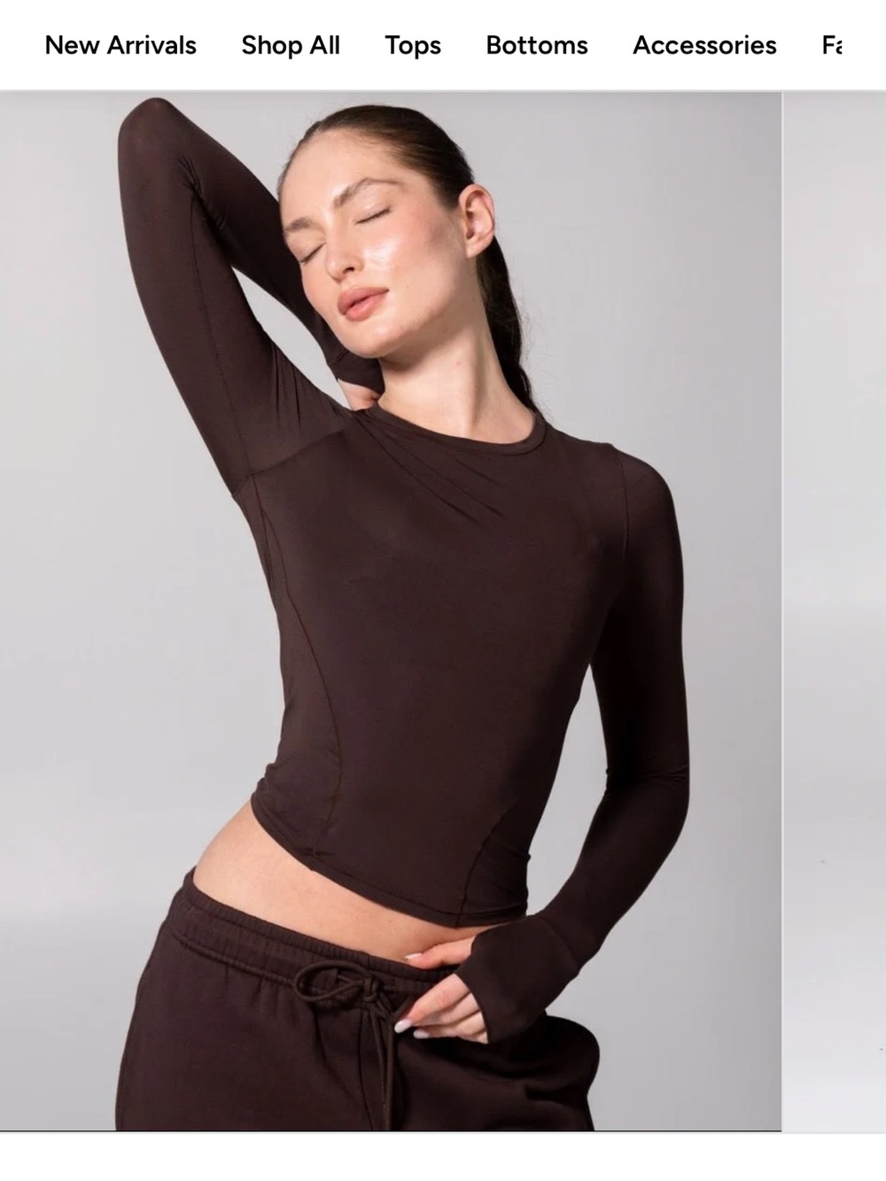 BuffBunny Halo Long Sleeve Top in Espresso